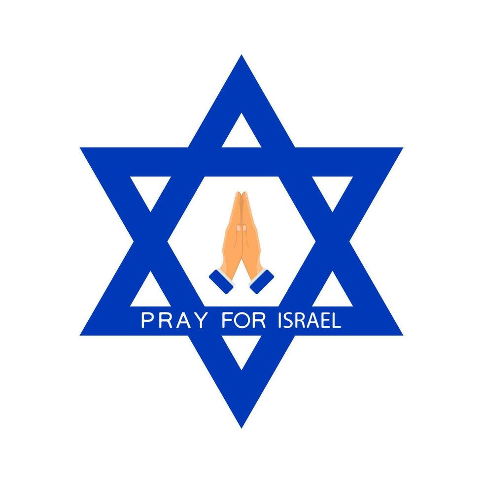 Star of David pray for Israel. vector