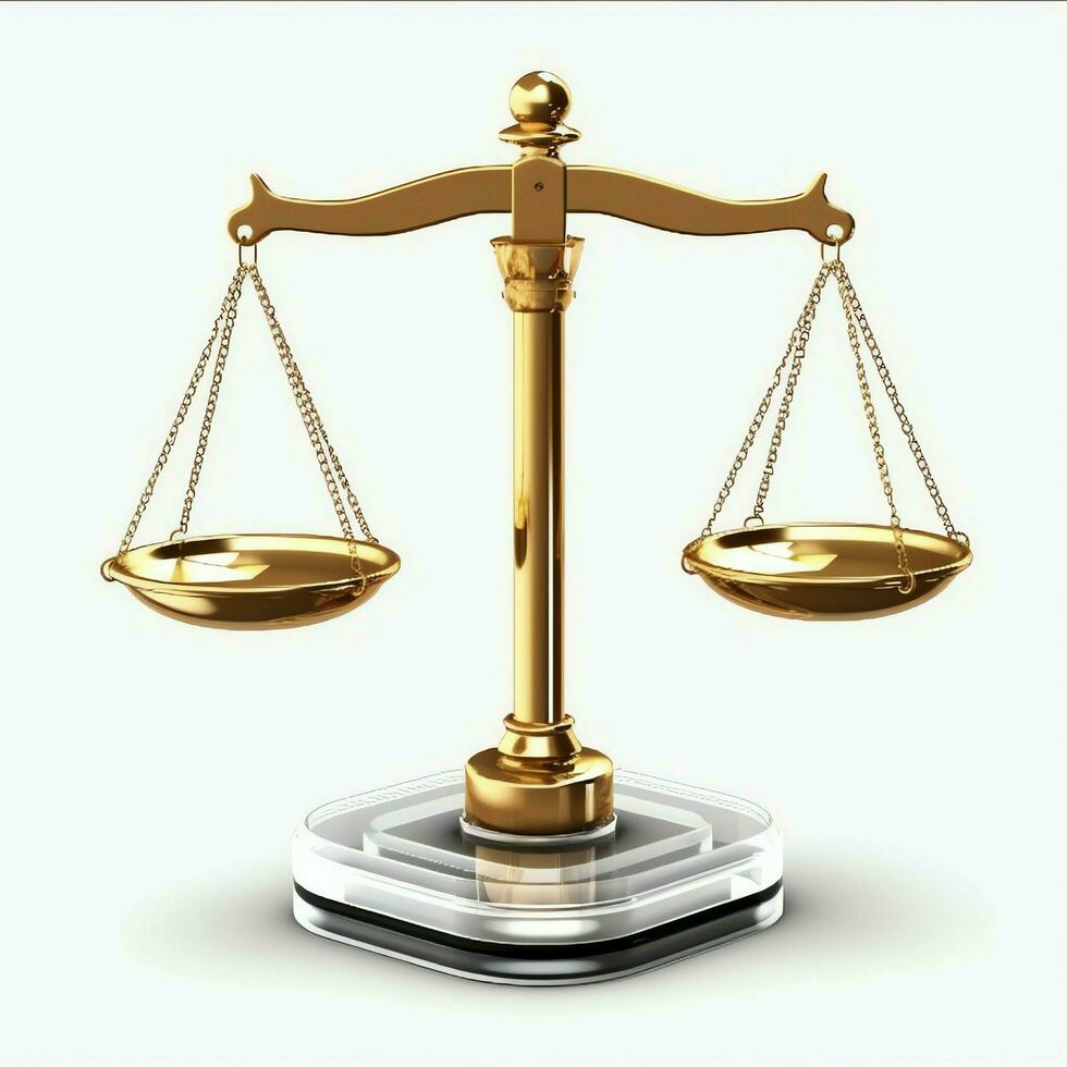 Vintage gold balance scale measure or law justice symbol. Lawyers day or world day of social justice concept by AI Generated photo