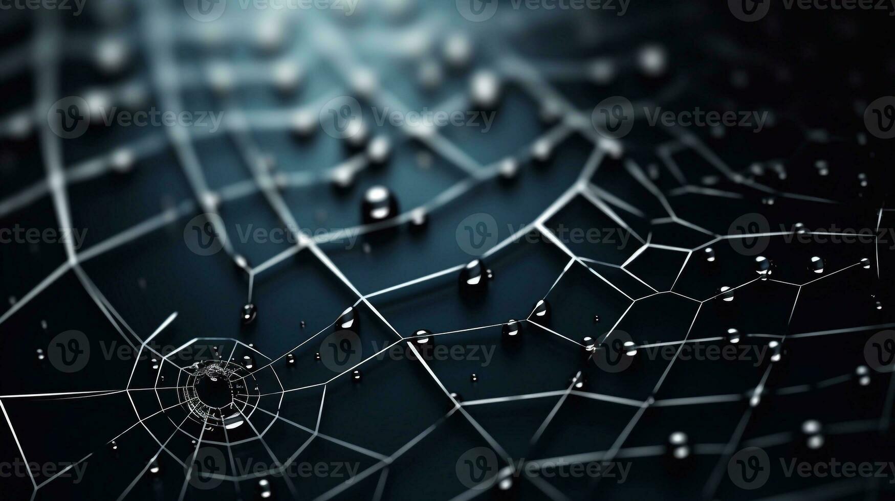 a picture of spider web on dark background, 3d rendering toned image Generative AI photo