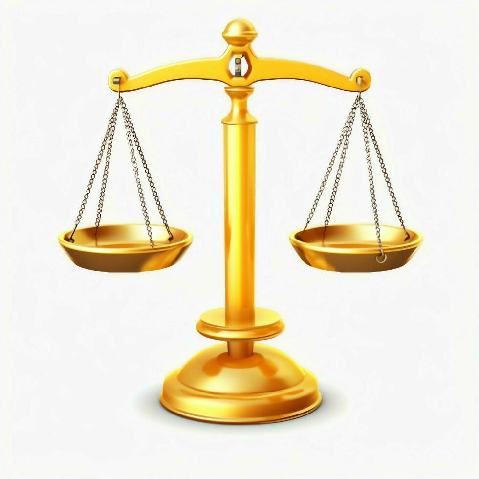 Vintage gold balance scale measure or law justice symbol. Lawyers day or world day of social justice concept by AI Generated photo