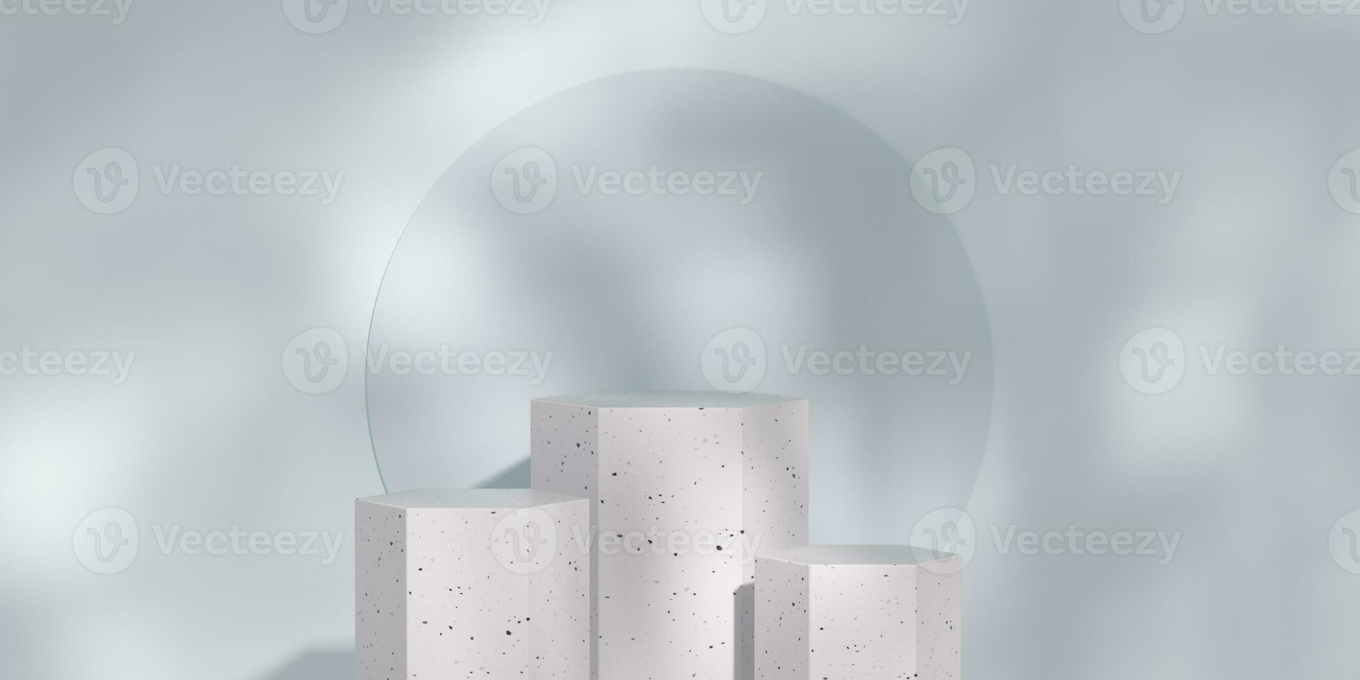 Abstract background scene with podiums for product display. Product presentation, luxury setting photo