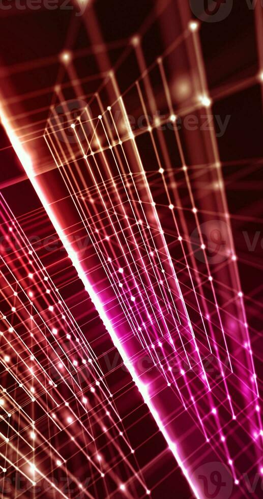 Grip connection dots n red gradient background for data computing. photo