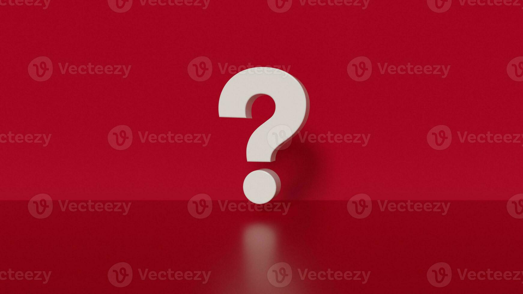 Question mark on red studio background. photo