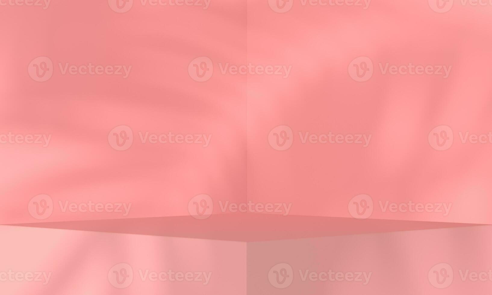 Minimalist podium with natural light on orange background for product display. Empty podium platform. photo