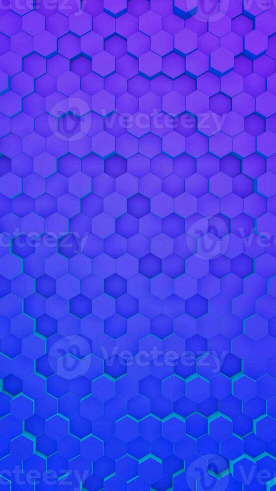 Abstract gradient blue violet neon of hexagon pattern background. tech concept. photo
