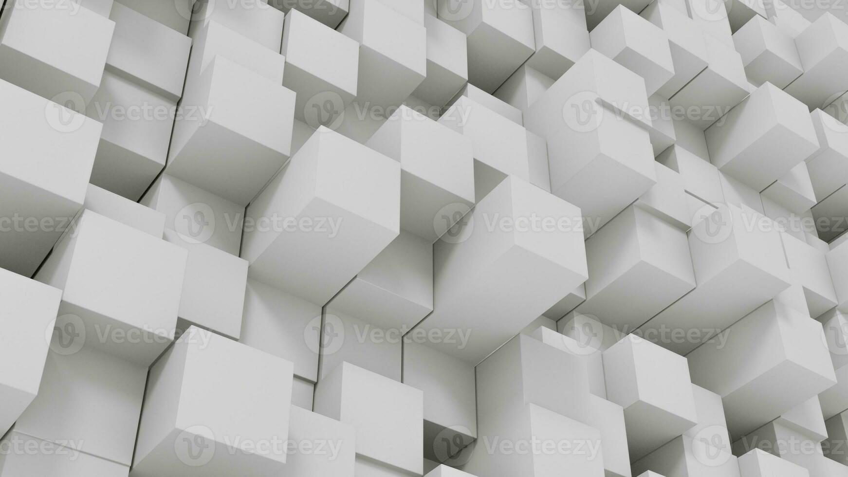 White cubes abstract background in perspective. photo