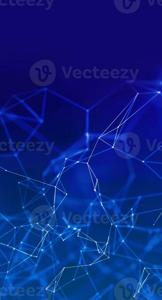 Cloud computing connection data. Abstract geometric dots on blue background. photo