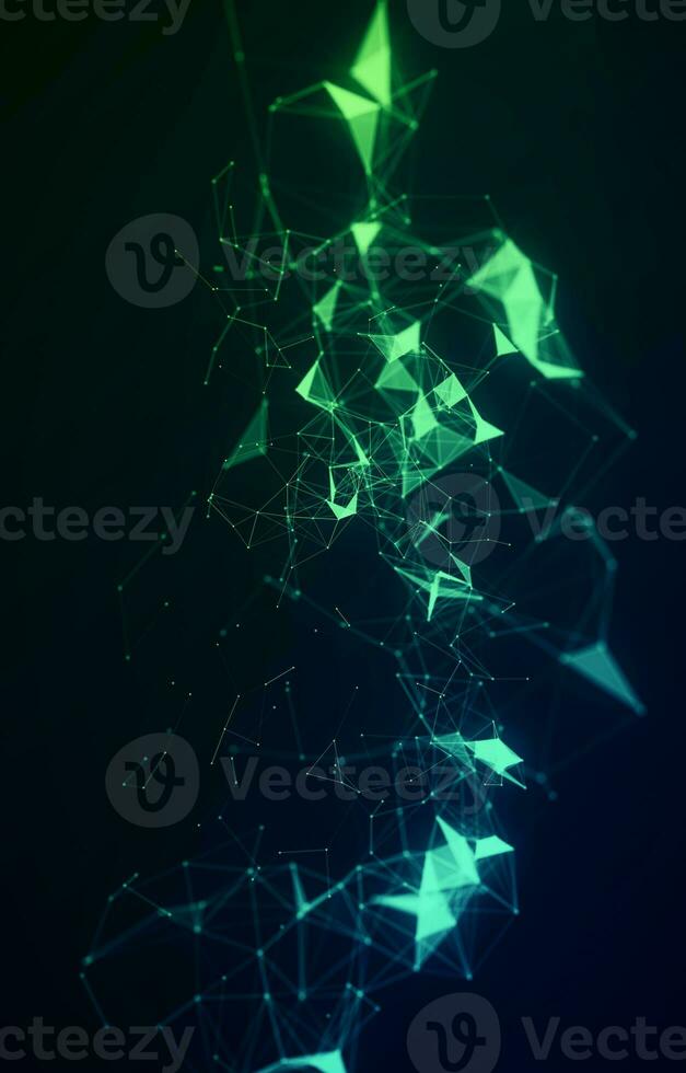 Abstract geometric background of triangular cells. Tech connections. photo