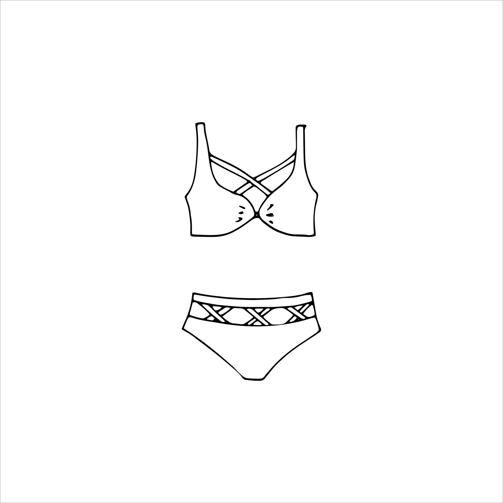 Line Art Vector Illustration Curvy Woman Underwear Size Girl Bikini Stock  Vector by ©LanaBrow 646961090