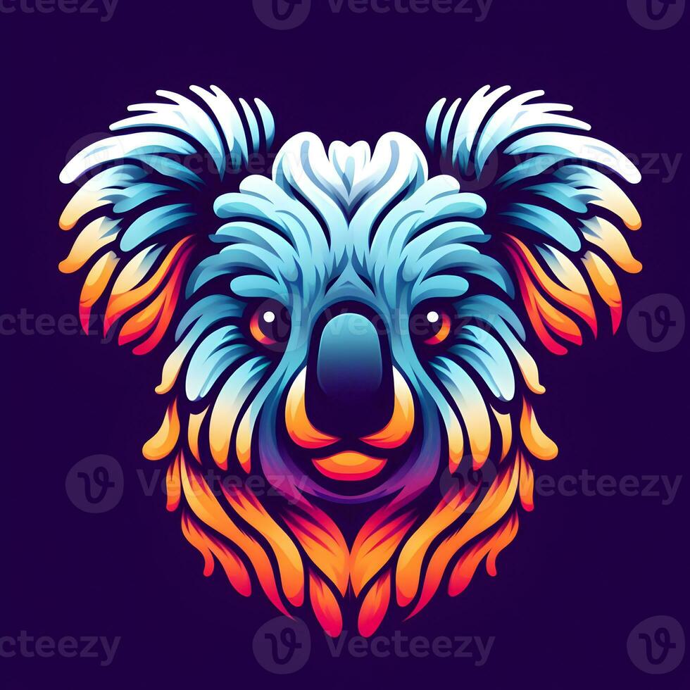 Chromatic Koala, A Kaleidoscopic Journey into Emotion. AI Generated photo