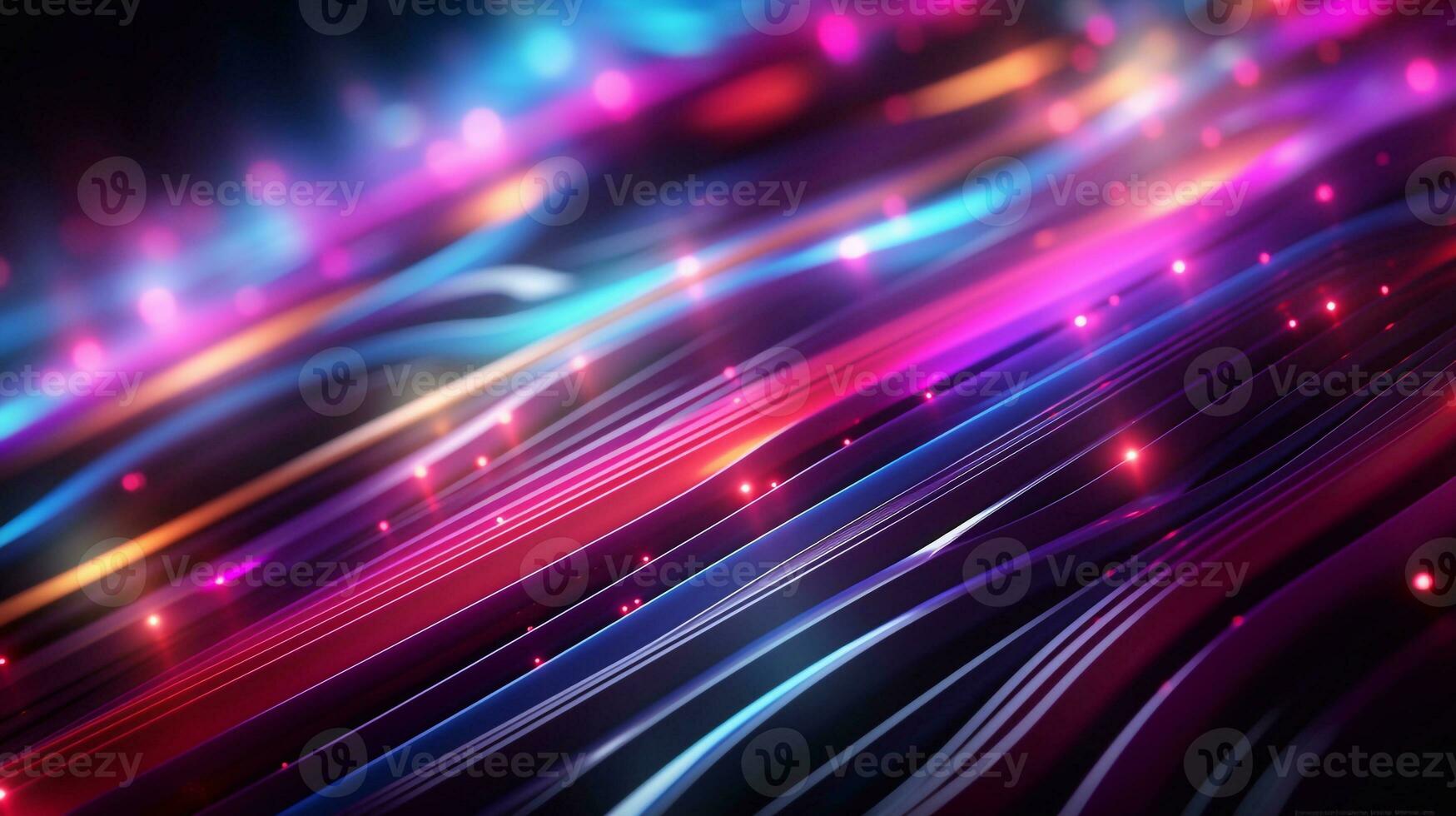 a picture of 3d rendering of abstract fractal background. Beautiful glowing neon waves. abstract background Generative AI photo