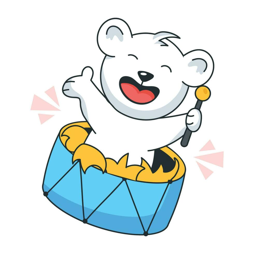 Trendy Cute Bear vector