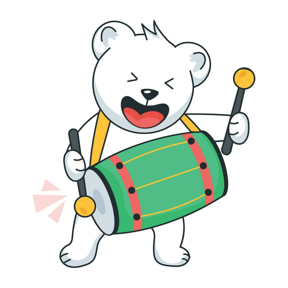 Trendy Beating Drum vector