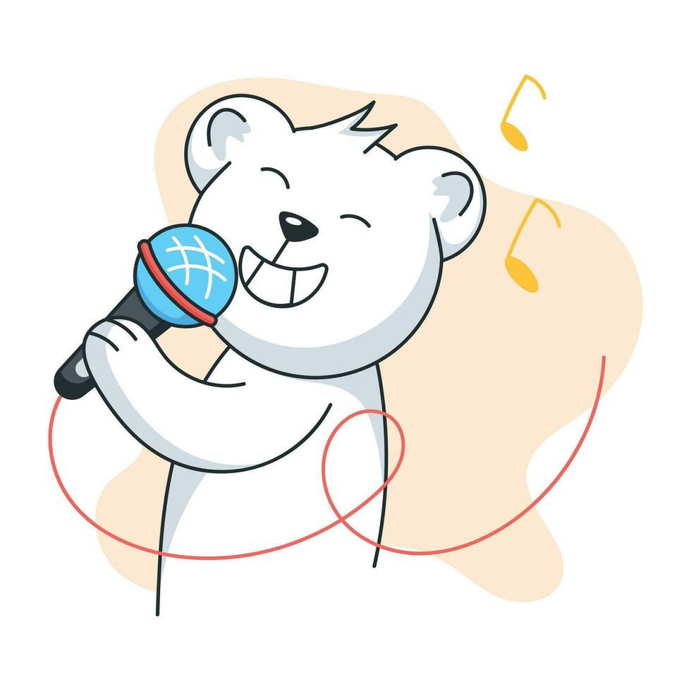 Trendy Singing Teddy vector