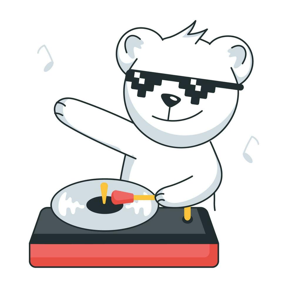 Trendy DJ Bear vector