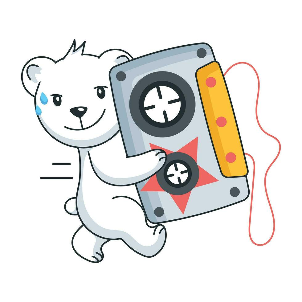 Trendy Walkman Music vector