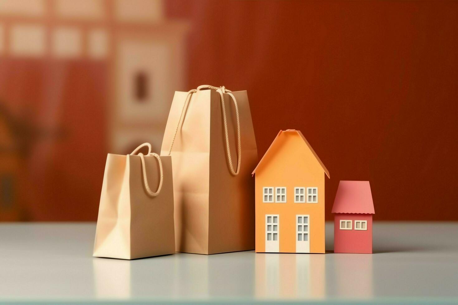 Composition of shopping day concept with shopping bags, paper bags and copy space. Shopping days concept by AI Generated photo