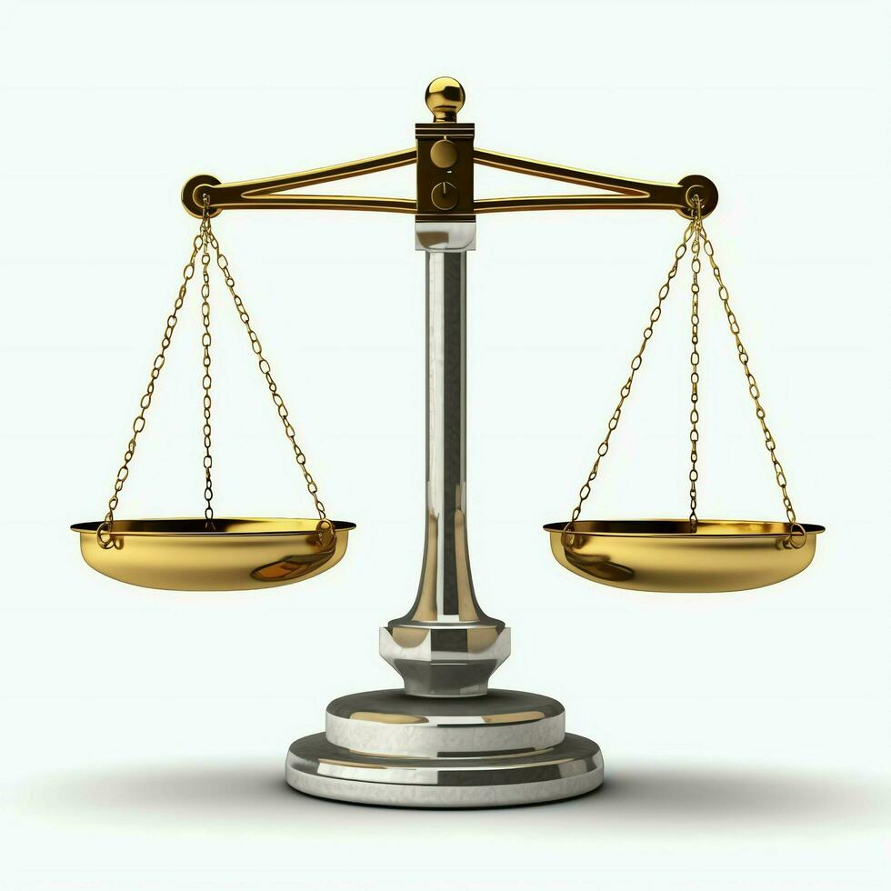 Vintage gold balance scale measure or law justice symbol. Lawyers day or world day of social justice concept by AI Generated photo