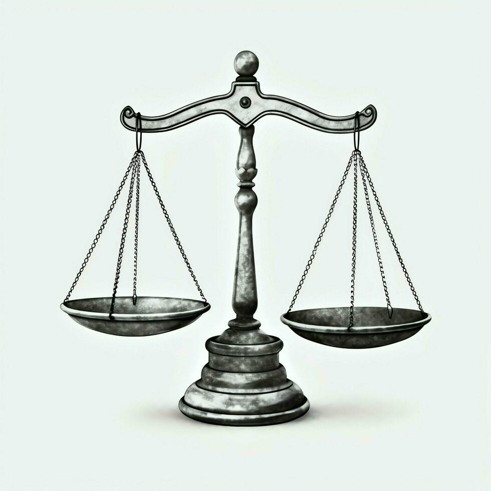 Vintage gold balance scale measure or law justice symbol. Lawyers day or world day of social justice concept by AI Generated photo