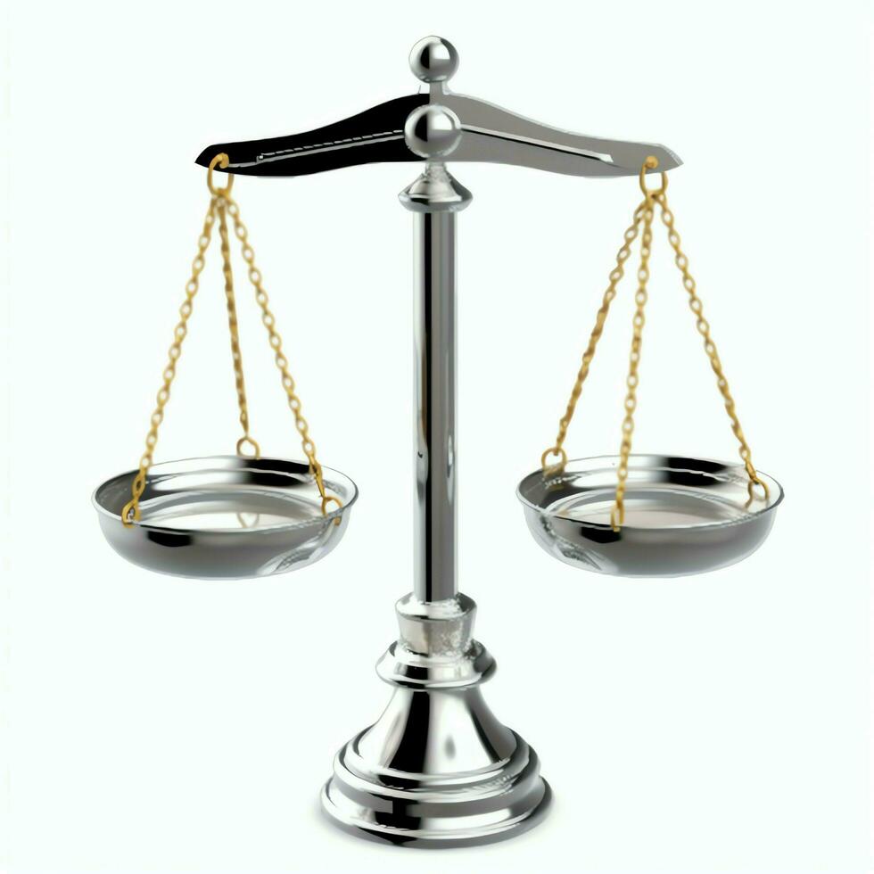 Vintage gold balance scale measure or law justice symbol. Lawyers day or world day of social justice concept by AI Generated photo