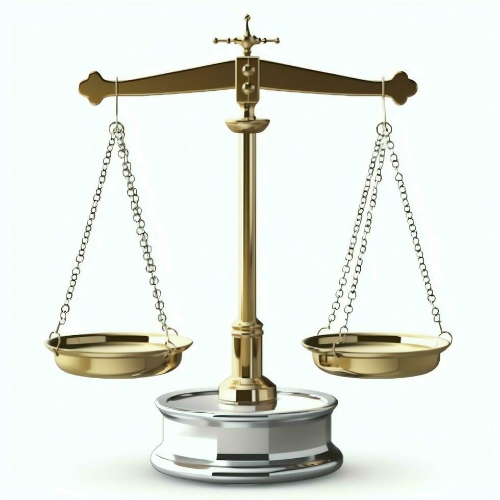 Vintage gold balance scale measure or law justice symbol. Lawyers day or world day of social justice concept by AI Generated photo