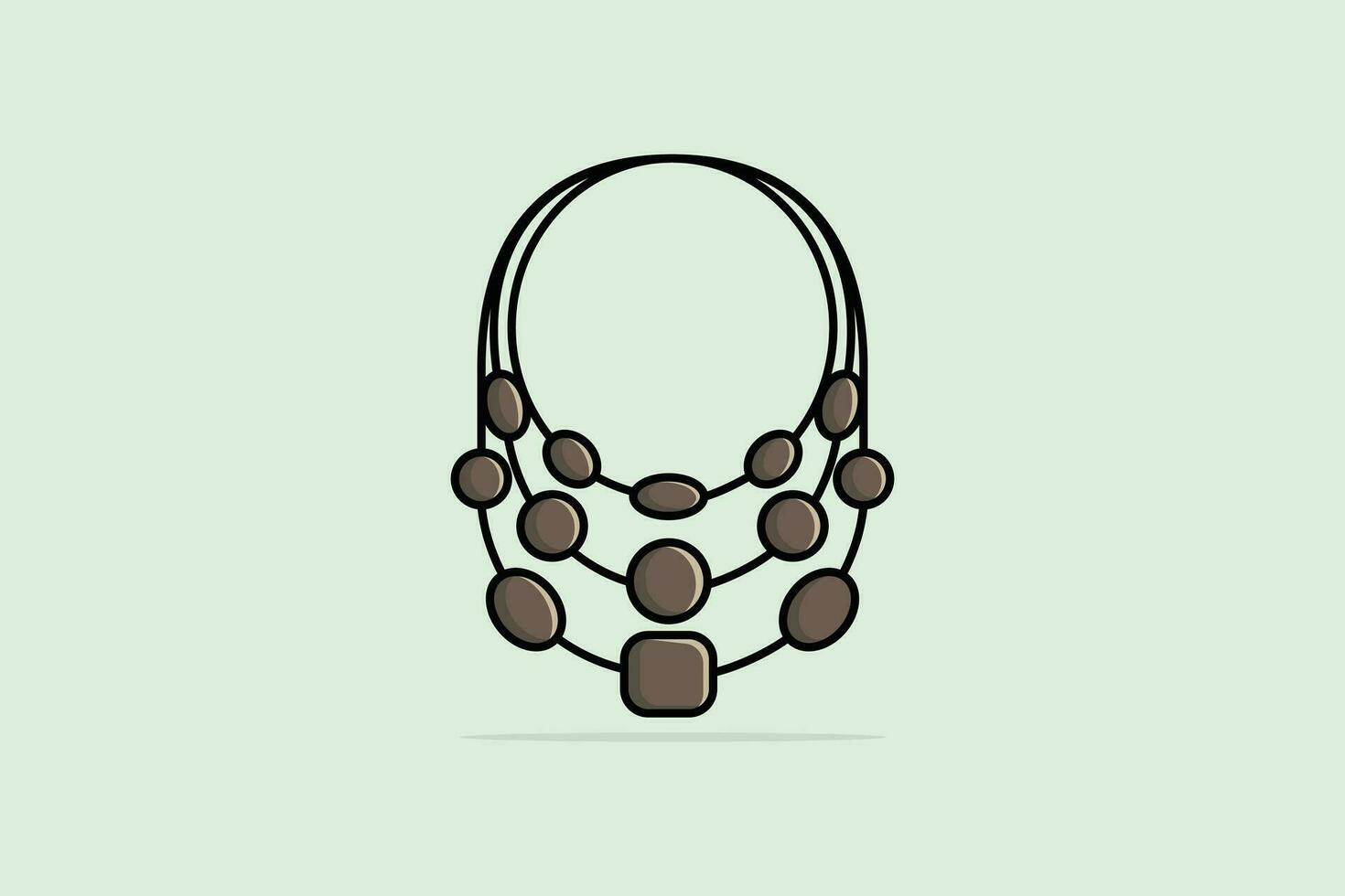 Beautiful Women Beads Necklace vector illustration. Beauty fashion objects icon concept. Trendy flat fashion neck necklace vector design.