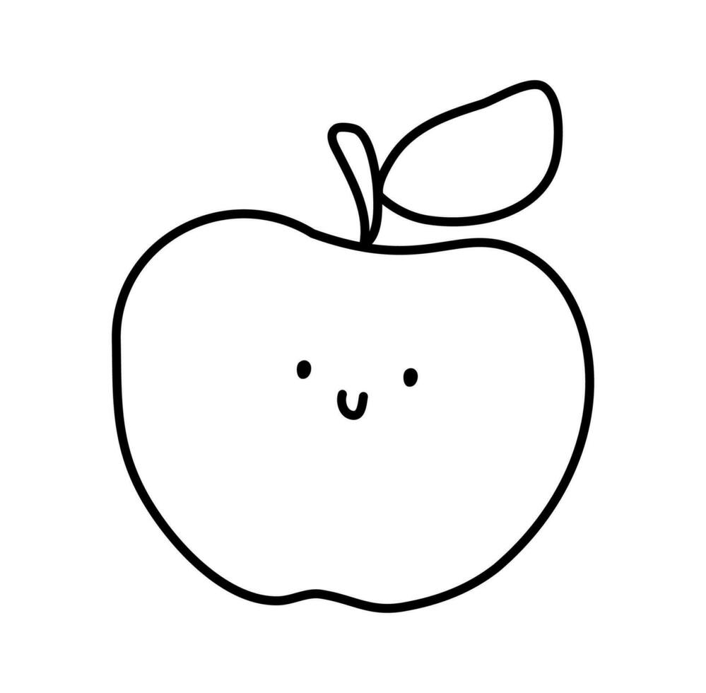 manzana mano dibujado línea icono, contorno Fruta vector firmar, lineal estilo pictograma aislado en blanco. símbolo, logo ilustración. editable ataque. píxel Perfecto garabatear gráficos