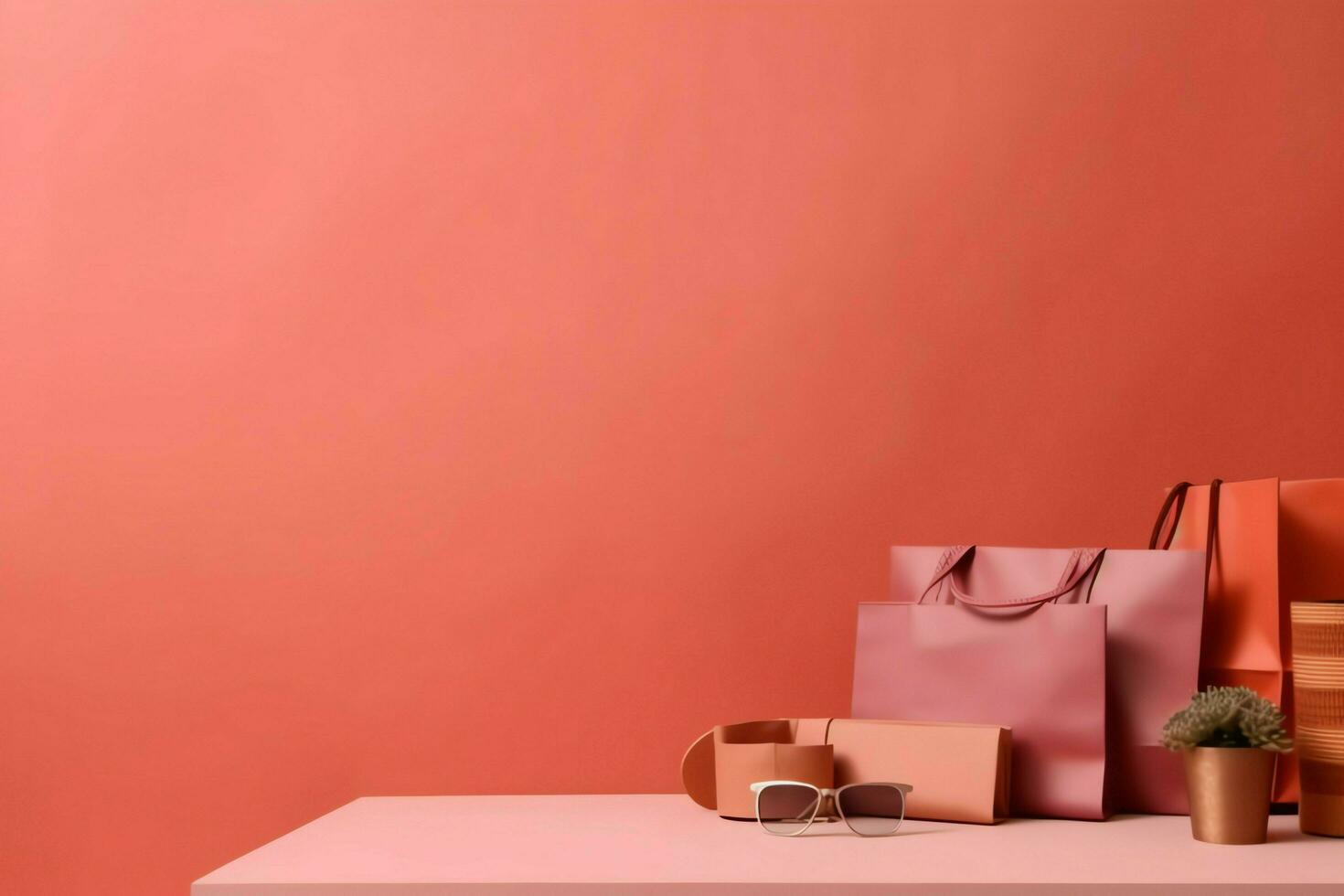 Composition of shopping day concept with shopping bags, paper bags and copy space. Shopping days concept by AI Generated photo