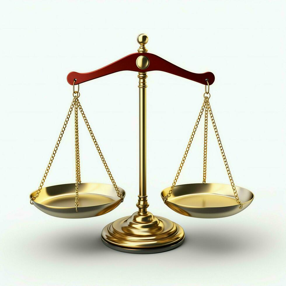 Vintage gold balance scale measure or law justice symbol. Lawyers day or world day of social justice concept by AI Generated photo