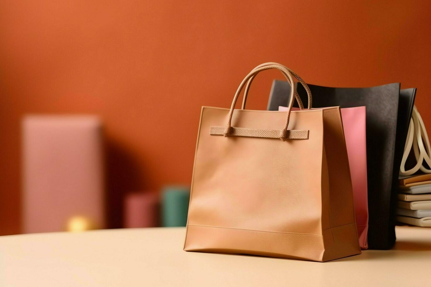 Composition of shopping day concept with shopping bags, paper bags and copy space. Shopping days concept by AI Generated photo