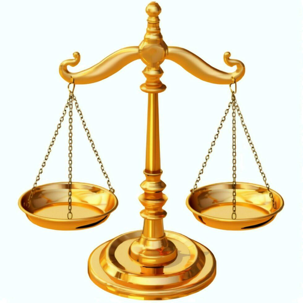 Vintage gold balance scale measure or law justice symbol. Lawyers day or world day of social justice concept by AI Generated photo