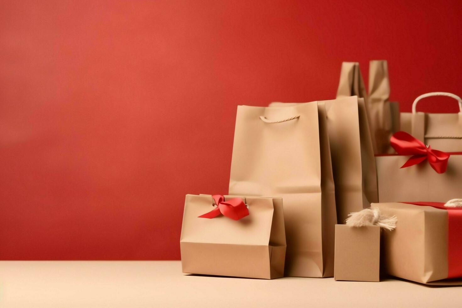 Composition of shopping day concept with shopping bags, paper bags and copy space. Shopping days concept by AI Generated photo