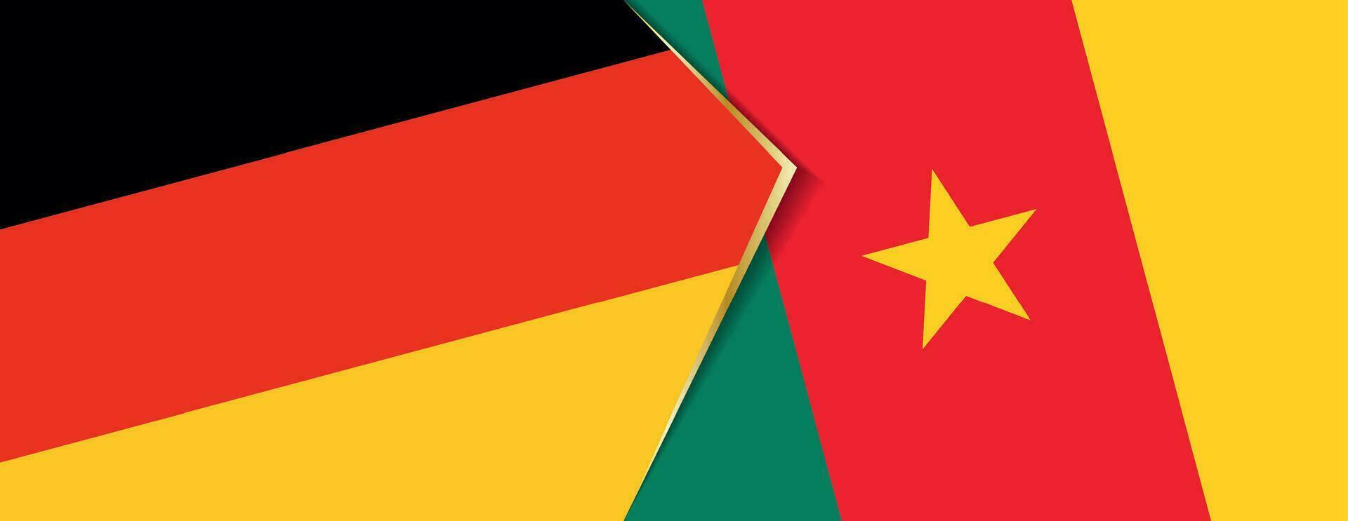 Alemania y Camerún banderas, dos vector banderas