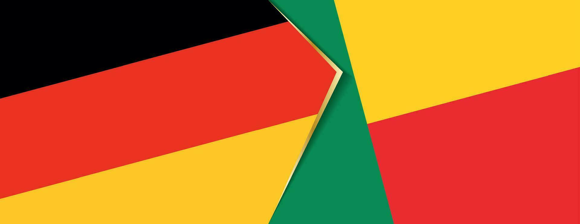 Germany and Benin flags, two vector flags.