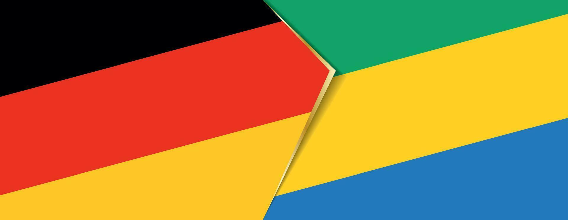 Germany and Gabon flags, two vector flags.