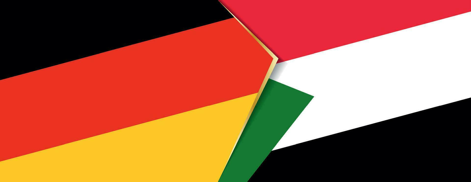 Germany and Sudan flags, two vector flags.