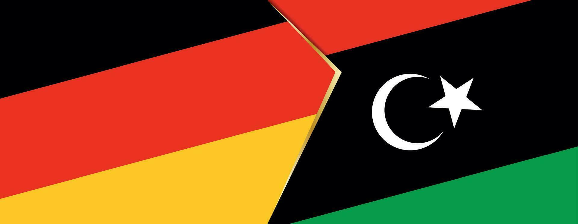 Germany and Libya flags, two vector flags.