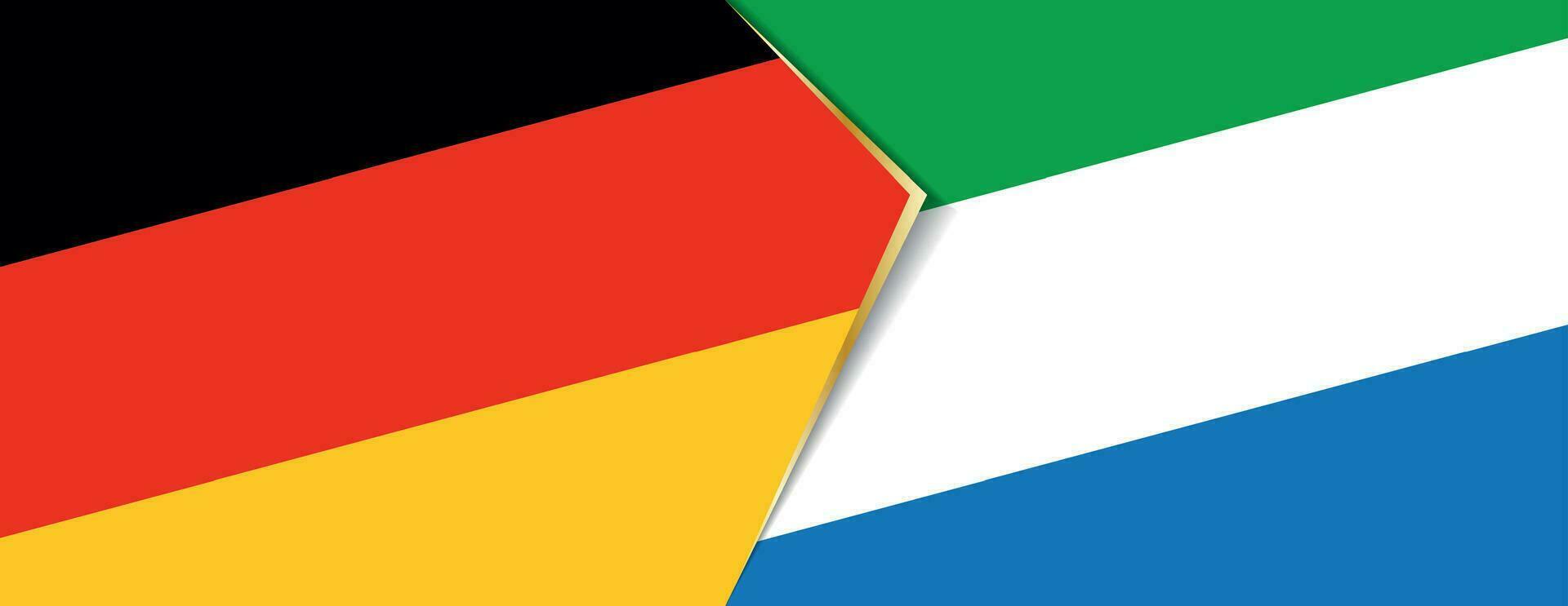Germany and Sierra Leone flags, two vector flags.