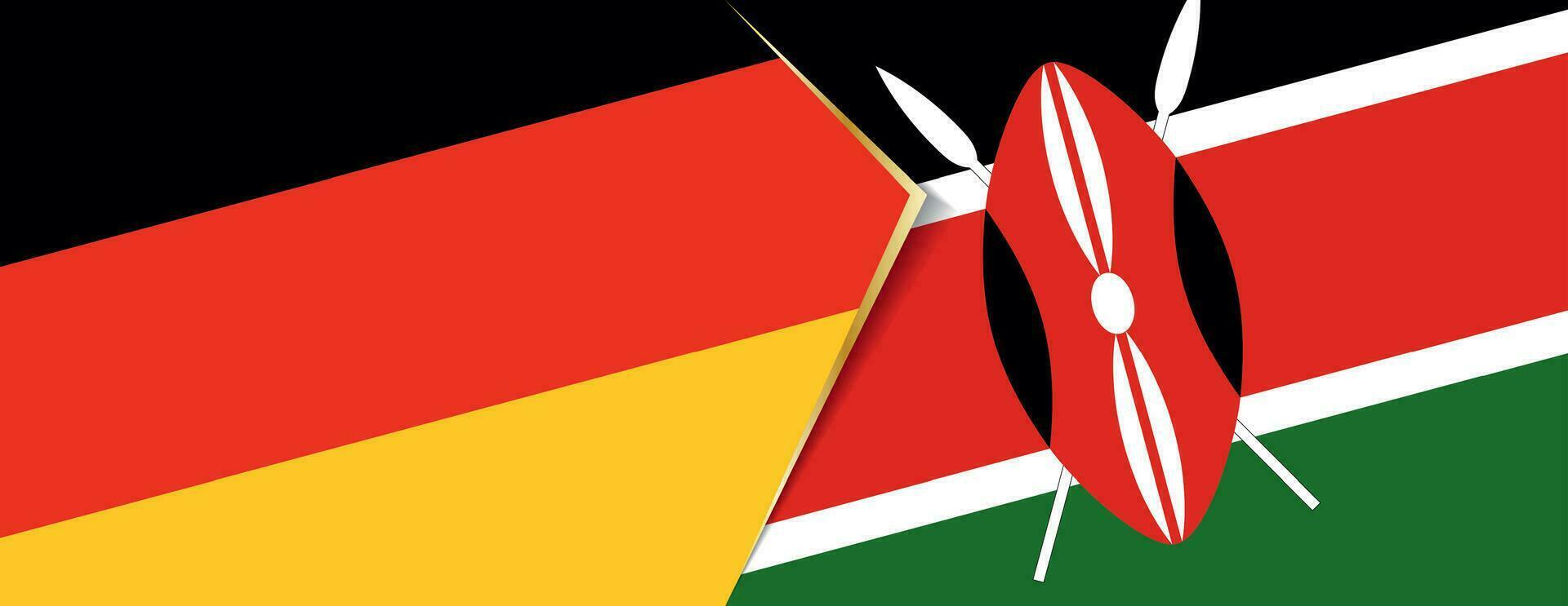 Germany and Kenya flags, two vector flags.