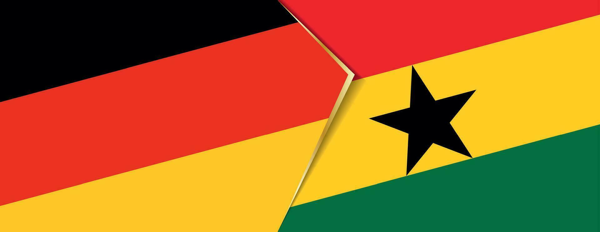 Alemania y Ghana banderas, dos vector banderas