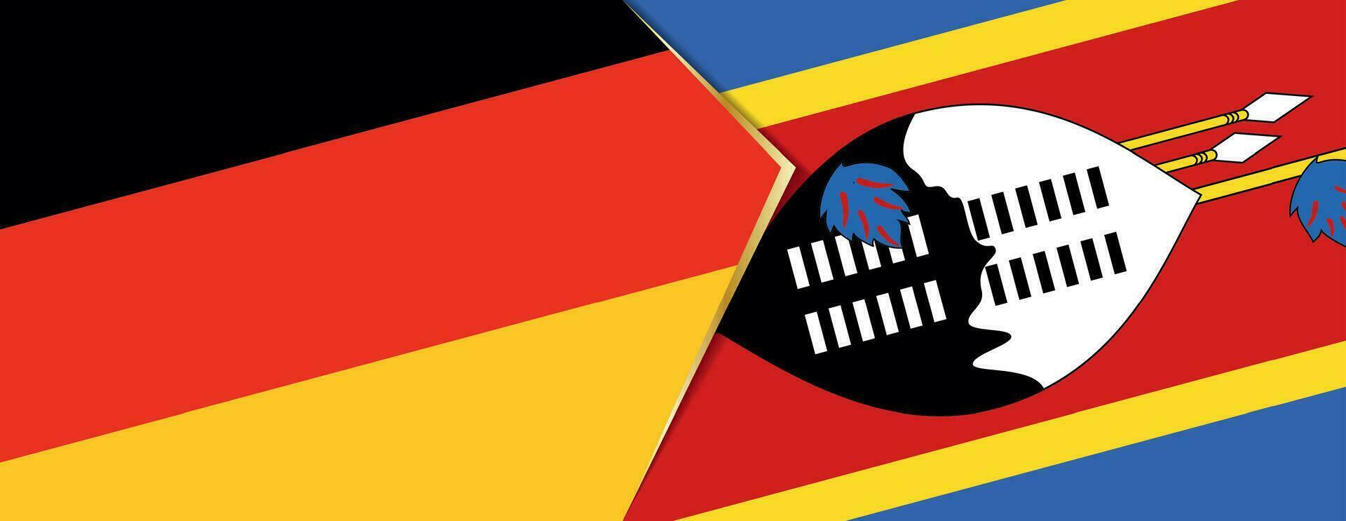 Germany and Swaziland flags, two vector flags.