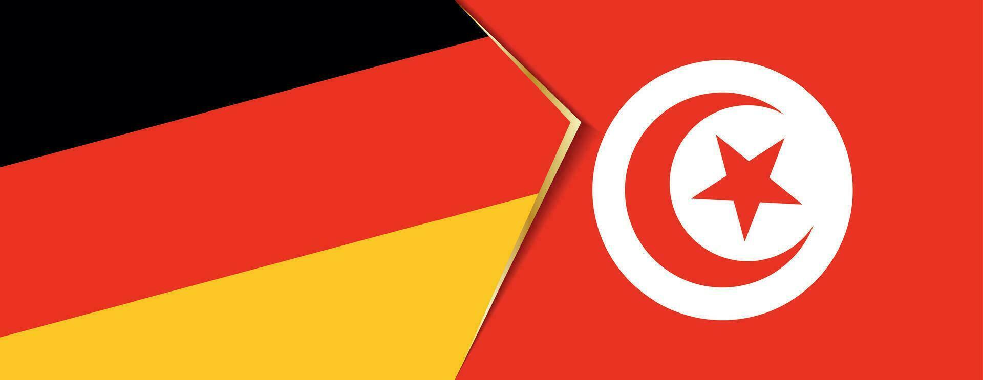 Germany and Tunisia flags, two vector flags.