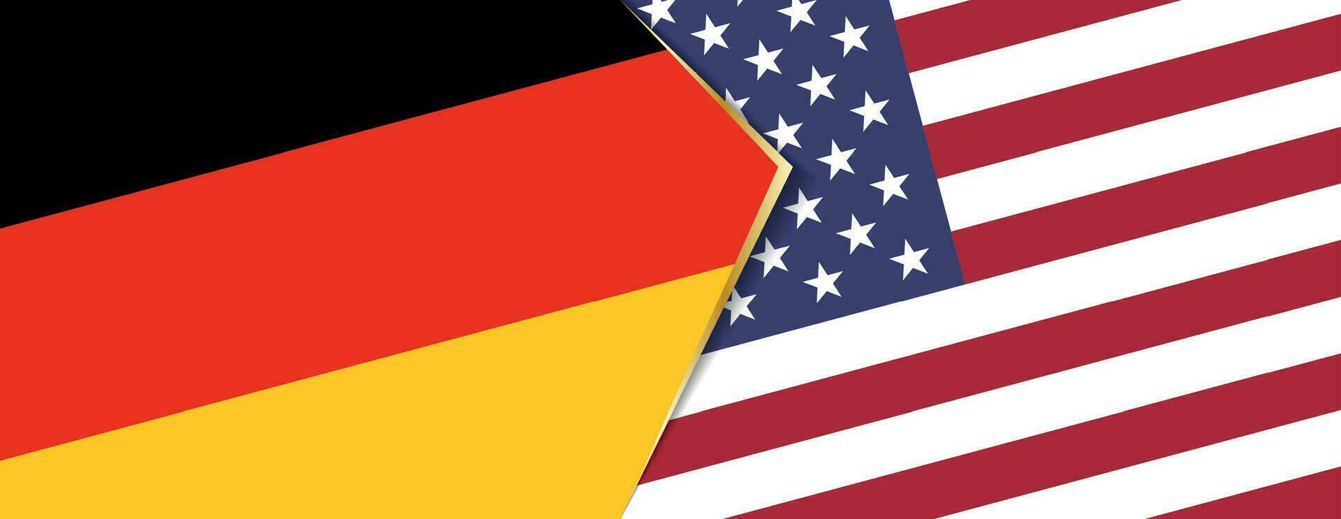 Germany and USA flags, two vector flags.