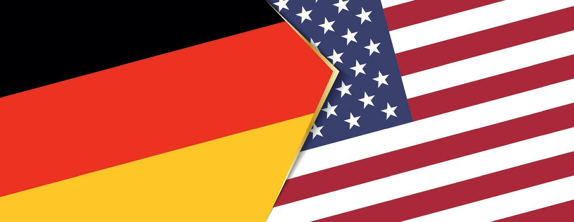 Alemania y Estados Unidos banderas, dos vector banderas