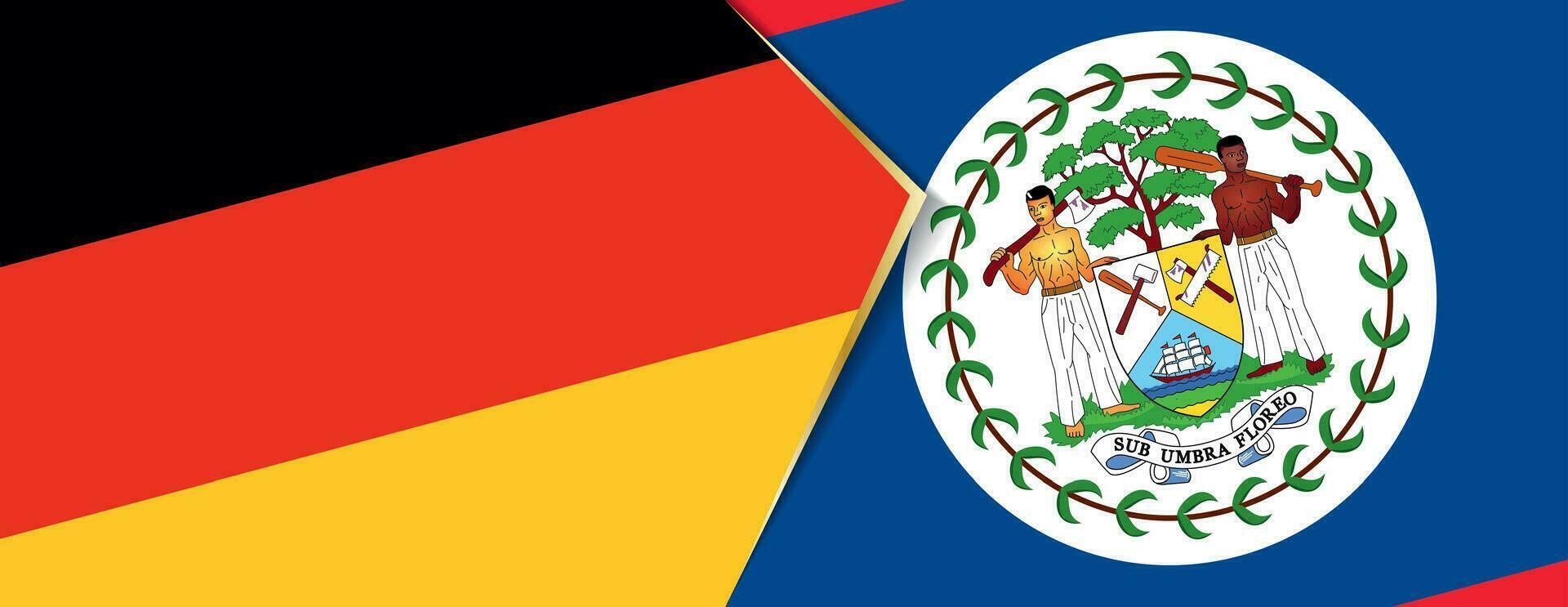 Germany and Belize flags, two vector flags.