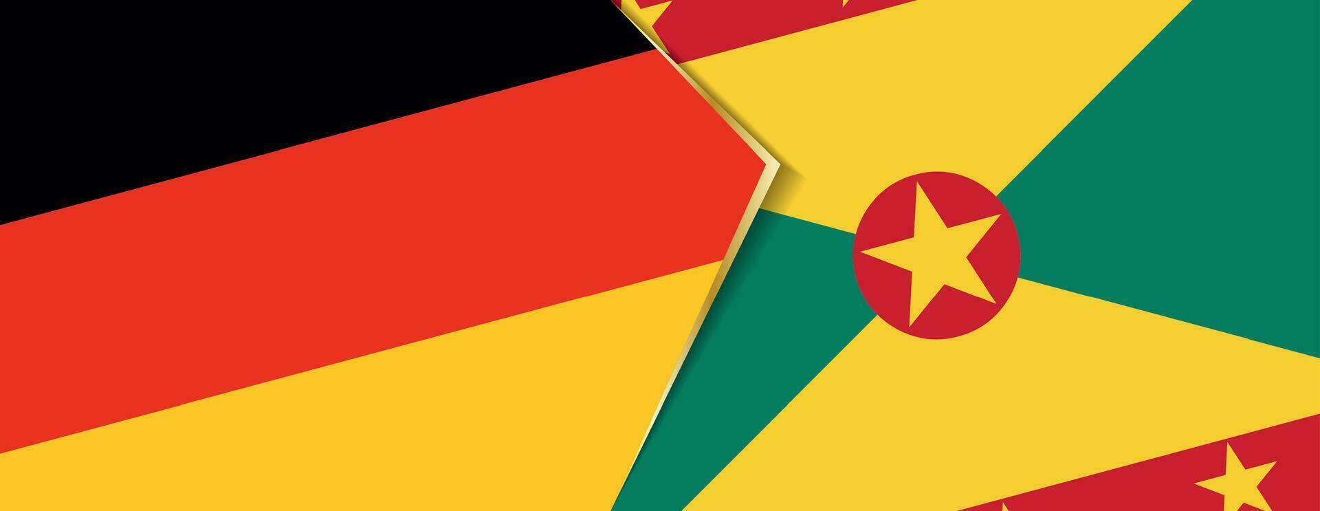 Germany and Grenada flags, two vector flags.