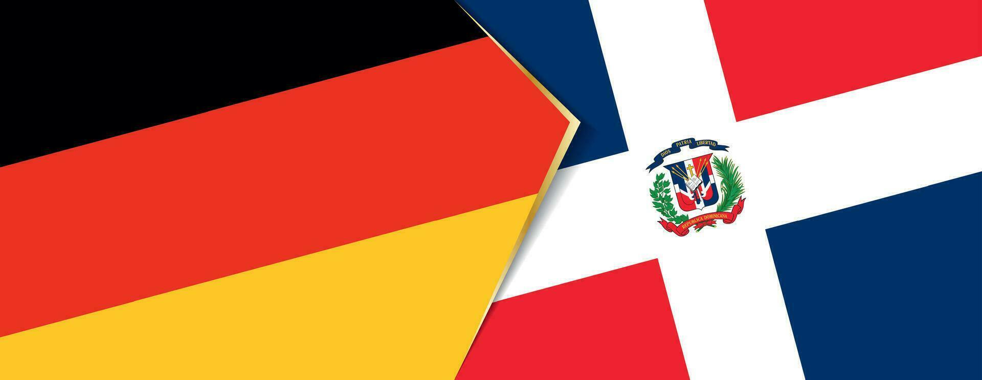 Germany and Dominican Republic flags, two vector flags.