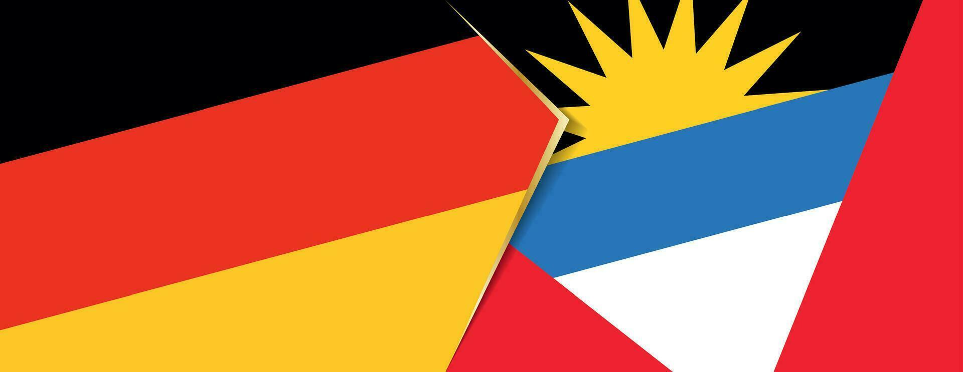 Germany and Antigua and Barbuda flags, two vector flags.