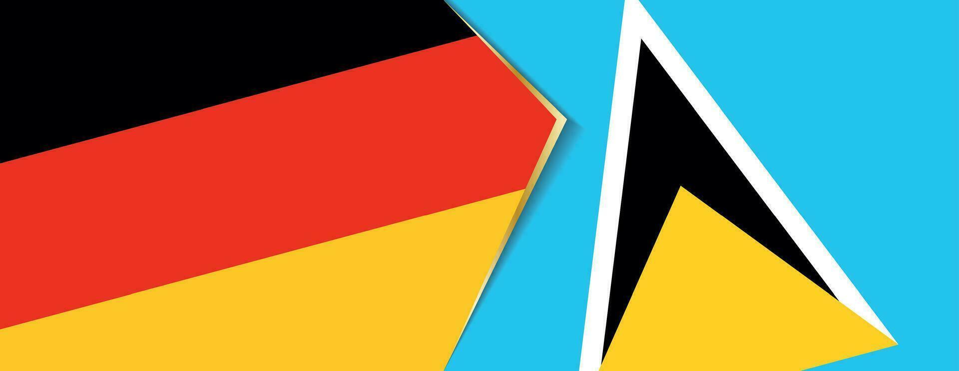 Germany and Saint Lucia flags, two vector flags.
