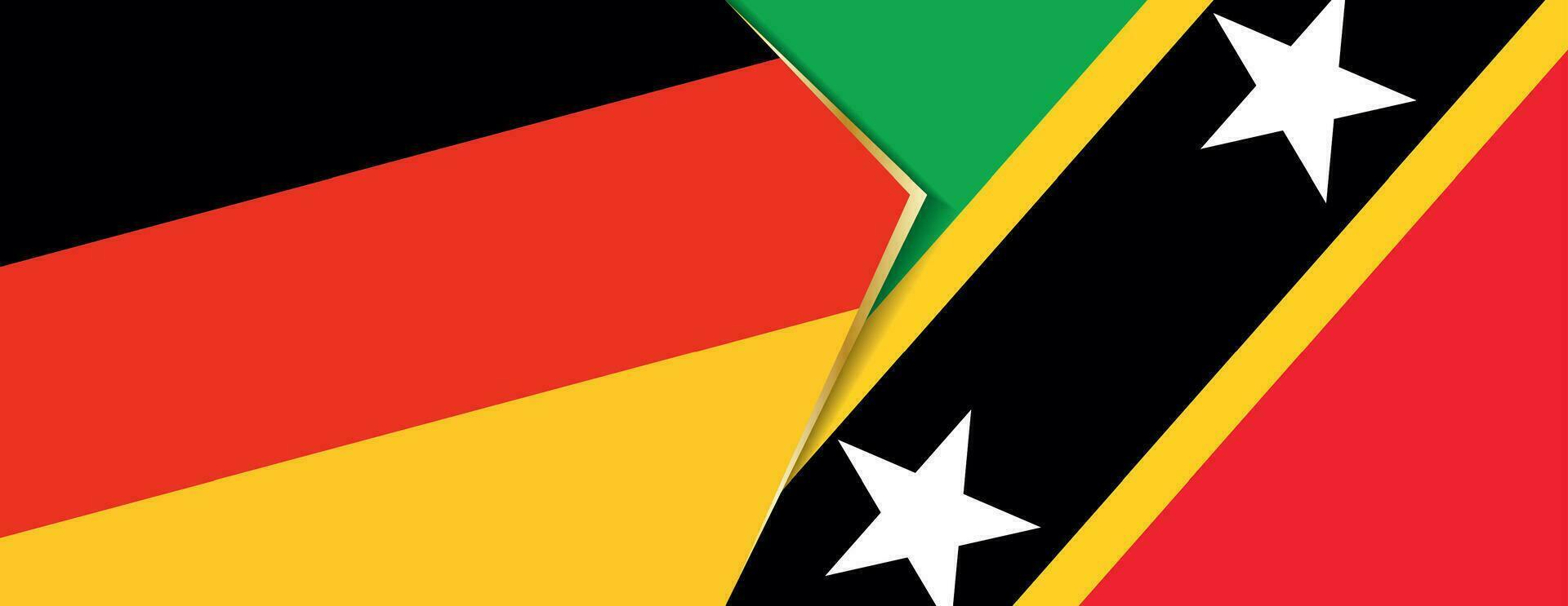 Germany and Saint Kitts and Nevis flags, two vector flags.